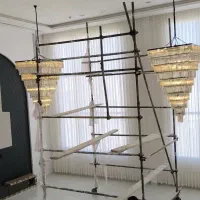 لوستر بزرگ کریستالی دوبلکس هتل لابی باغ تالار|لوستر و چراغ آویز|مشهد, خواجه ربیع|دیوار
