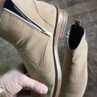 نیم بوت چرم مصنوعی سایز ۴۲-41 نسکافه ای