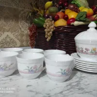 دو دست فنجان و نعلبکی نو آرکوپال طرح الیز