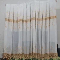 پرده گیپور و پلیسه دوزی شده ۱۶۰×۱۸۵