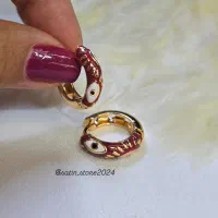 گوشواره میناکاری در دو رنگ نسکافه ای و زرشکی|بدلیجات|تهران, سازمان برنامه شمالی|دیوار