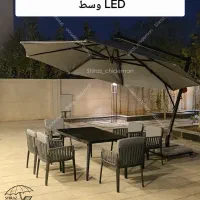سایبان چتر پایه کنار ۸ ضلعی قطر ۴ با Led|کافی‌شاپ و رستوران|شیراز, قالیشویی|دیوار