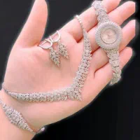 سرویس نقره ساعت نقره همراه با دستبند ست