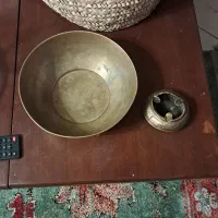 کاسه بزرگ وزیر سیگار برنجی وقدیمی