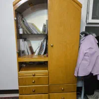 کمد دیواری نوجوان کاملاً چوبی|کتابخانه، شلف، قفسه‌های دیواری|قم, پردیسان|دیوار