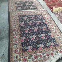 جفت فرش ۳ متری گل فرنگ  دستباف بیرجند