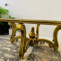 میز استیل روکش طلا به همراه شیشه|میز و صندلی غذاخوری|تهران, اوقاف|دیوار