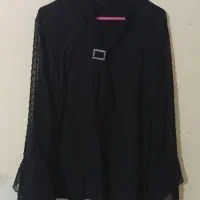 بلوز یقه کرواتی آستین دوتیکه کاوش سایز 46تا48