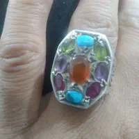 انگشتر هفت جواهر باسنگهای معدنی اصل ۹تا سنگ معدنی