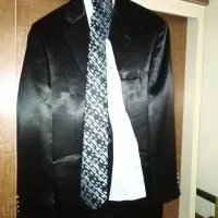 کت و شلوار مشکی براق سایز 42