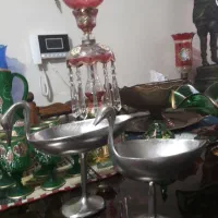سینی برنز قدیمی 67سانتی پایه دار مارکدار و سنگین