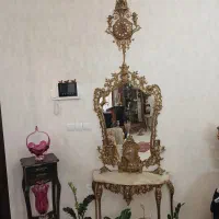 آینه کنسول ساعت رومیزی ودیواری وشمدان برنزی
