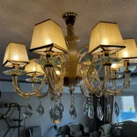لوستر ۸ شاخه نو کریستال رزگلد