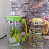 پارچ،لیوان شیشه ای ونمکدان چینی