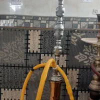 قلیان برنجی آبکاری شده قلم کاری شده خاص