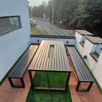 میز  آتشدان با نیمکت