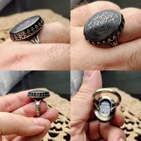 انگشتر حدید صینی حکاکی پشت و رو هفت جلاله