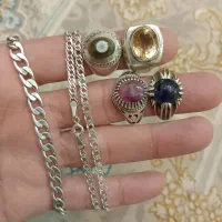 انگشتر دستبند گردنبند نقره عیار ۹۲۵