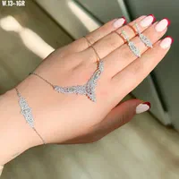 سرویس جواهر تمام نقره مدل درنا کادو لوکس عین طلا|بدلیجات|تبریز, |دیوار