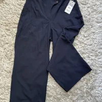 شلوار واید لگ پارچه ای سرمه ای