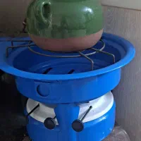 چراغ نفتی ۳ فتیله  نو نو با قابلمه سفالی
