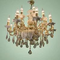 لوستر ۸شاخه ۱۶ شعله سرامیکی با شاخک گل