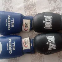 دستکش بوکس آبی چرم اصل|تجهیزات ورزشی|اهر, |دیوار