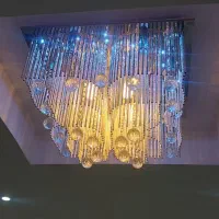 ۲ عدد لوستر سقفی 50x50 سالم با ریموت