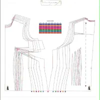 الگو بالاتنه سایز ۳۴ تا۵۶ با استین ساده و کتی