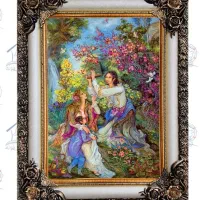 تابلو فرش دست بافت نیمه کاره