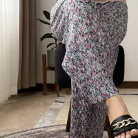 دامن شلواری گل گلی حریر