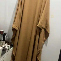 مانتو عبایی رنگ کرم