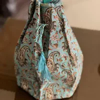 کیسه بند دار طلا و جواهر تزئینی ، ترمه خجسته نو