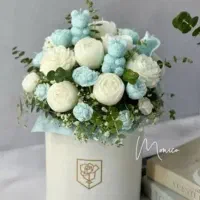 گل های ماندگار باکس گل شمعی جذاب