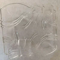 پیاله و پیش دستی کریستال طرح پاپیون