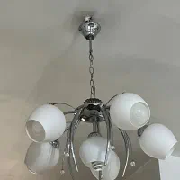 لوستر ۶شاخه حباب دار سفید مات