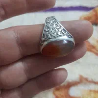انگشتر نقره سنگ عقیق(ماه و خورشید)کم یاب اصل یمن|جواهرات|اردبیل, |دیوار