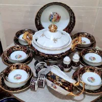 سرویس غذاخوری و‌چایی سورمه ای ژاپن کامل نونو و زیب