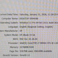 لپ تاپ گیمینگ HP Zbook 15 G6 core i7|رایانه همراه|اشنویه, |دیوار
