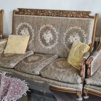 مبل ۷ نفره استیل کتیبه ای با ناهارخوری ۸ نفره