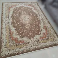 فرش نه متری یک جفت نگین مشهد گل ابریشم دار