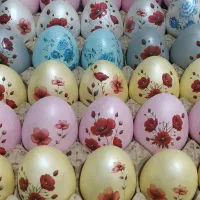 تخم مرغ رنگی تخم مرغ سفالی عید هفت سین هدیه کار گل