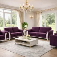 فروش مبل راحتی مخمل بنفش در حد نو