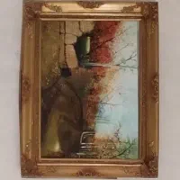 تابلو رنگ روغن با قاب چوبی