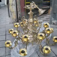 لوستر ۱۶ شاخه تمام برنجی|لوستر و چراغ آویز|فردیس, |دیوار