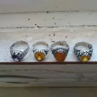 انگشتر نقره سیترین و شرف الشمس و آماتیس|حراج|قم, شاه ابراهیم|دیوار