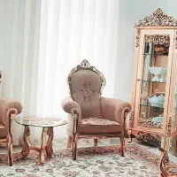 مبل سلطنتی ۹ نفره+ویترین+ میز تی وی و ساعت|مبلمان خانگی و میز عسلی|شیراز, شهرک مهدی‌آباد|دیوار