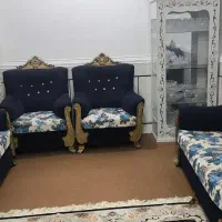 مبلمان7نفره باچهار میز عسلی و ساعت ایستاده|مبلمان خانگی و میز عسلی|لالی, |دیوار