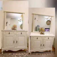 دکور ۳ طبقه و آینه کنسول ست|بوفه، ویترین، کنسول|ری, دولت‌آباد|دیوار