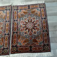 جفت سایز ۶۰ در ۹۰ طرح گنبدی تبریز ۵۰ رج گل ابریشم|فرش|تهران, حر|دیوار